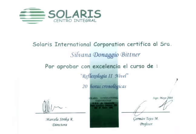 Certificado Reflexología Terapéutica Nivel Básico